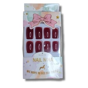 Shein Nail Nina Red Gloss Press-On Nails